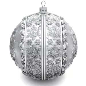 Набор из 2 серебряных ёлочных шаров "Колокольчики и Зимняя сказка"